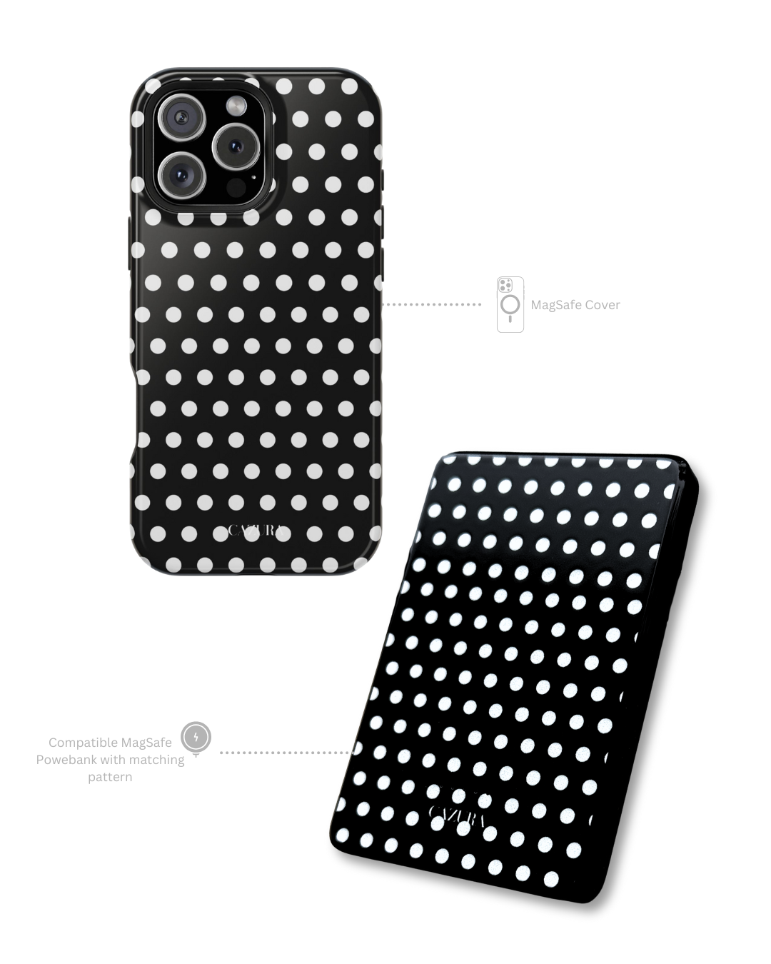 Polka Dot MagSafe iPhone case + Powerbank