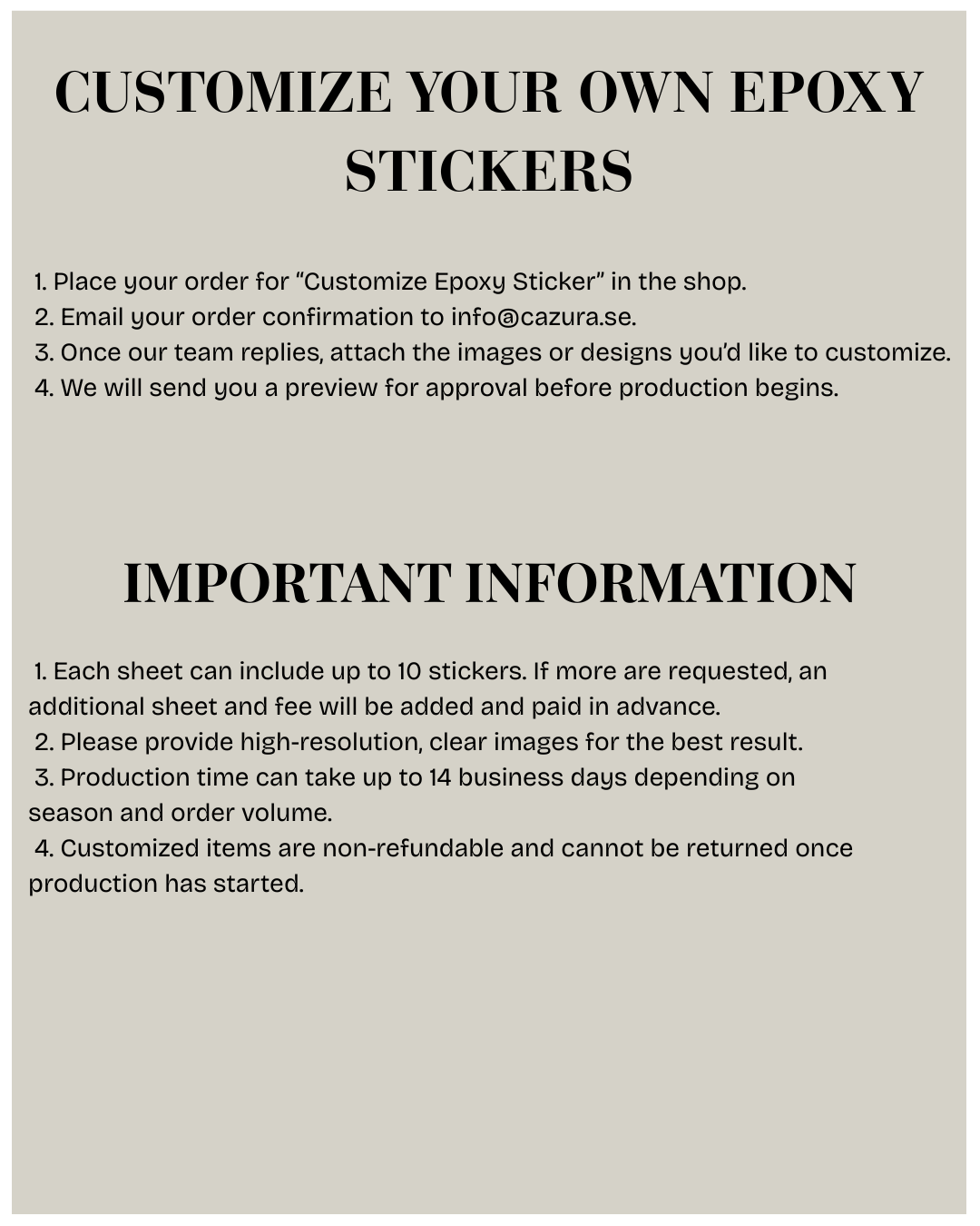 Customize Epoxy Sticker