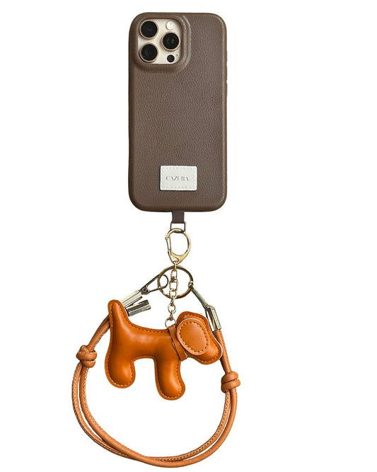 iPhone 16 Pro Max Brown Dogcharm + Handstrap