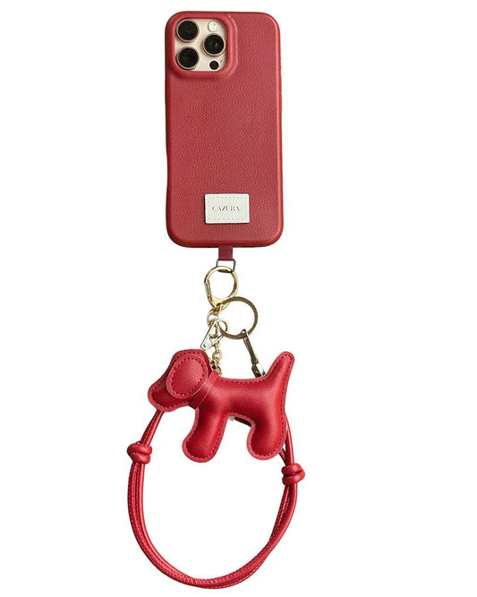 iPhone 16 Pro Max Ruby Leather Dogcharm + Handstrap